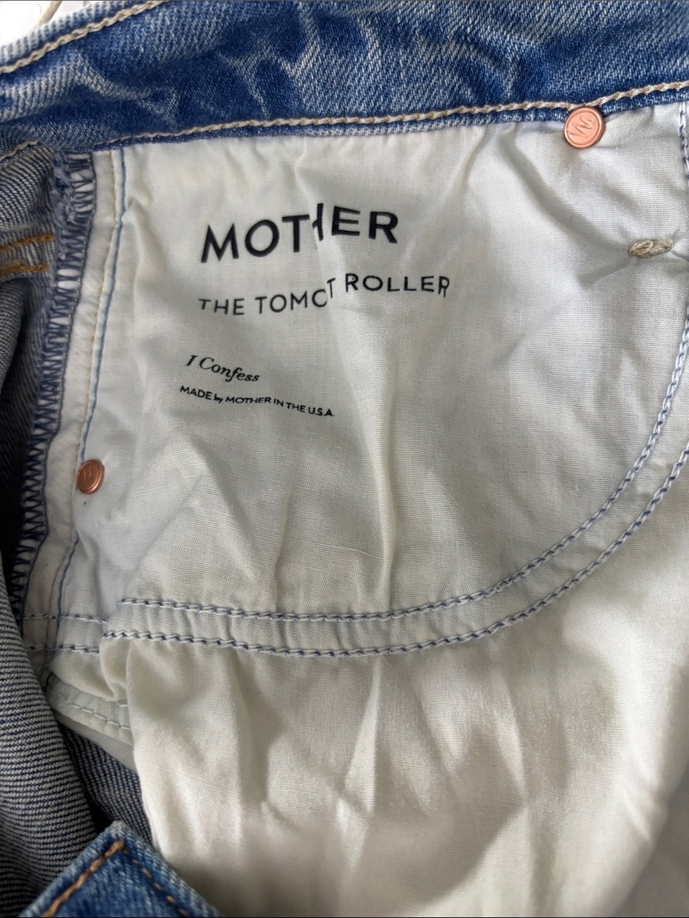 MOTHER Superior The Tomcat Roller High Rise Wide Leg Jeans/faded wash 31 NWT - Picture 11 of 13